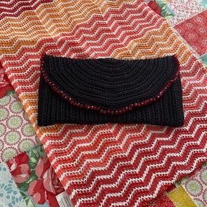 Crocheted envelope clutch